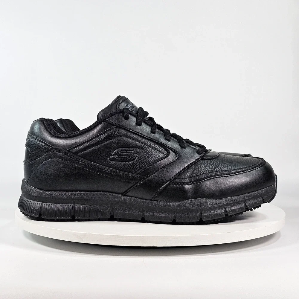 New Skechers Nampa-Wyola Black Food Service Shoe Women's 8 Non Slip Memory Foam